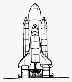 Space Shuttle Clipart Black And White - Space Shuttle Challenger Outline, HD Png Download, Transparent PNG