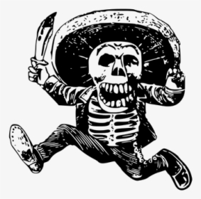 Skeleton Wearing A Sombrero - Jose Guadalupe Posada Png, Transparent Png, Transparent PNG