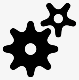 Gear Wheels Silhouette - Gear Wheel Black And White Png, Transparent Png, Transparent PNG