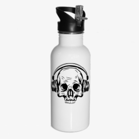 Transparent Skull With Headphones Png - 20oz Sublimation Water Bottle, Png Download, Transparent PNG