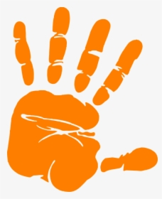 Hand, Print, Palm, Orange - Hand Print Orange, HD Png Download, Transparent PNG