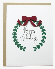 Happy Holidays Wreath - Holly Wreath Silhouette, HD Png Download, Transparent PNG