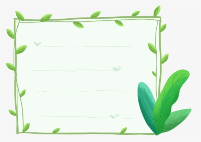 Hand Drawn Dialog Painted Green Leaves Plant Borders - Floral Design, HD Png Download, Transparent PNG