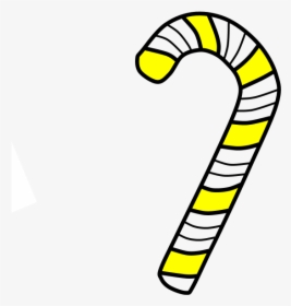 Candy Cane, Stripes, Yellow, White, Png - Rainbow Candy Cane Clipart, Transparent Png, Transparent PNG