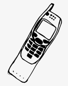 Transparent Cell Phone Clipart Png - Old Cell Phone Drawing, Png Download, Transparent PNG