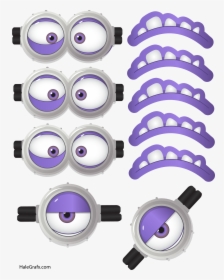 Partyummy Printable Minion Visage Violet Faces Evil - Printable Purple Minion, HD Png Download, Transparent PNG