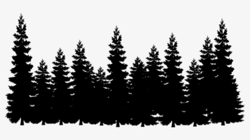 Tree Line Png - Black Pine Tree Silhouette, Transparent Png, Transparent PNG
