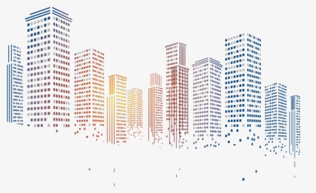 Building City Particles Pixelated Geometric Squares - Building Png In Picsart, Transparent Png, Transparent PNG