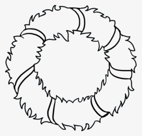 How To Draw Christmas Wreath - Christmas Wreath Outline, HD Png Download, Transparent PNG