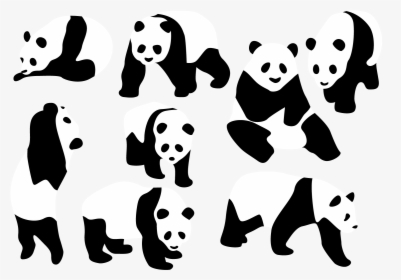 Panda Silhouette Png - Panda Silhouette, Transparent Png, Transparent PNG