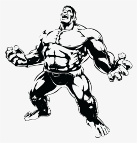 Hulk Drawing Clip Art - Hulk Clipart Black And White, HD Png Download, Transparent PNG