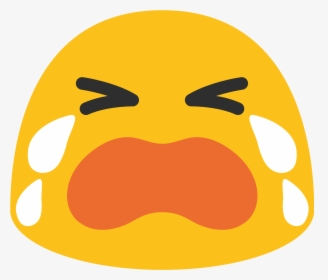 Crying Face Emoji Png - Loudly Crying Emoji Android, Transparent Png, Transparent PNG