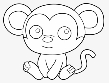 Animal Cute Baby Clipart Black And White Draw Howler - Easy Coloring Picture For Kids, HD Png Download, Transparent PNG