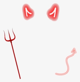 #devil #horns #trident #tail #red #neon - Devil Horns And Tail Png, Transparent Png, Transparent PNG