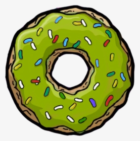 Doughnut Clipart Green - Dona De Los Simpson Png, Transparent Png, Transparent PNG