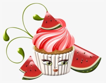 Cupcake Clipart Watermelon - Watermelon, HD Png Download, Transparent PNG