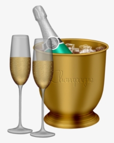 Verres Et Bouteille De Champagne, Seau Png, Fêtes - Saut À Champagne Png, Transparent Png, Transparent PNG