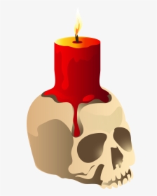 Halloween Skull Candle Png Clipart Image Transparent - Halloween Candle Clipart, Png Download, Transparent PNG