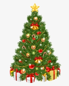 Decorated Christmas Tree Transparent - Christmas Tree Clipart Transparent, HD Png Download, Transparent PNG