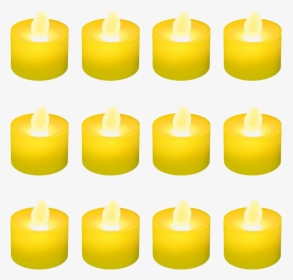 Candles Png Photo - 12 Flameless Led Candles Yellow, Transparent Png, Transparent PNG