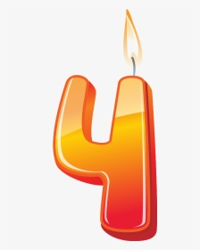 Birthday Candle Number 4 Png Image Free Download Searchpng - Number 4 Birthday Candle Png, Transparent Png, Transparent PNG