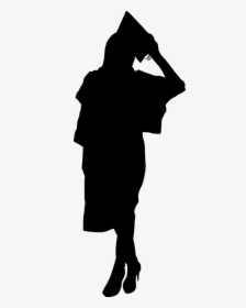 Graduate Girl Silhouette Transparent, HD Png Download, Transparent PNG