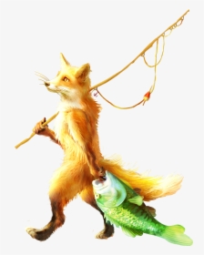 Fox Holding A Fish, HD Png Download, Transparent PNG