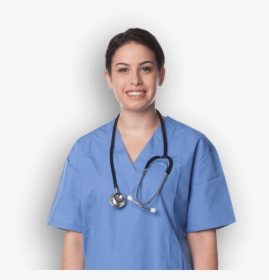 Nursing Student In Scrubs With Stethoscope - Nurse Scrubs With Stethoscope, HD Png Download, Transparent PNG