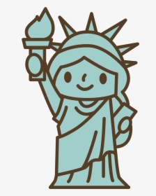 Clipart Park Statue - Cartoon Statue Of Liberty Clipart, HD Png Download, Transparent PNG