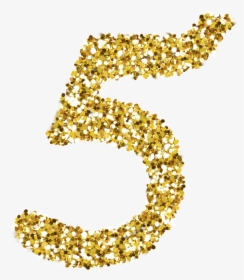 #5 #gold #glitter #sparkle - Gold Glitter 5 Transparent, HD Png Download, Transparent PNG