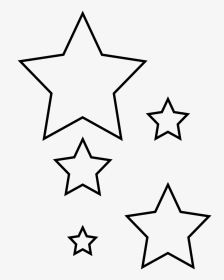 Revisited Star Cut Out Printable Template Red White - Black Cut Out Stars, HD Png Download, Transparent PNG