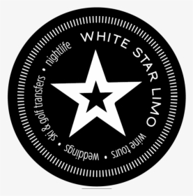 Whitestarlimo Round Tagline Whiteonblack Enlargebg - Badge, HD Png Download, Transparent PNG