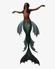 Sirena Con Cola Verde Oscuro - Mermaid Png, Transparent Png, Transparent PNG