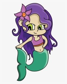 Transparent Sirenita Png - Cartoon Mermaid, Png Download, Transparent PNG