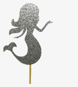 Mermaid Silver Glitter Cake Topper - Mermaid Silhouette Cupcake Topper, HD Png Download, Transparent PNG