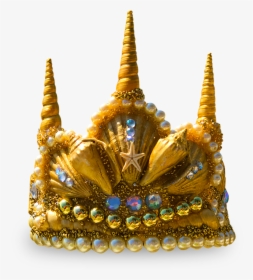 Gold Glitter Crown Png - Seashell Crown Png, Transparent Png, Transparent PNG