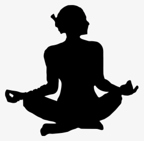Meditation Clipart Lotus Pose - Yoga Pose Silhouette Woman, HD Png Download, Transparent PNG