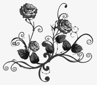 Rose Black White - Transparent Clipart Black And White Flower, HD Png Download, Transparent PNG