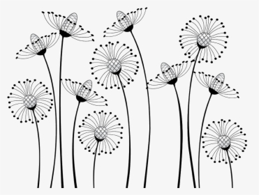 Flower Cartoon Black And White Drawing Clip Art - Png Flowers Black And White, Transparent Png, Transparent PNG