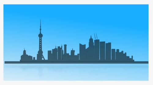 Futuristic Skyline Silhouette Clipart , Png Download - Positive And Negative Buildings, Transparent Png, Transparent PNG