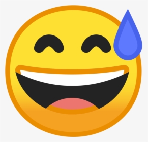 Grinning Face With Sweat Icon - Que Significa Este Emoji 😅, HD Png Download, Transparent PNG