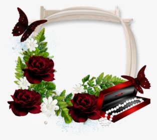 Beautiful Transparent Photo Frame With Dark Red Roses - Dark Beautiful Red Rose, HD Png Download, Transparent PNG