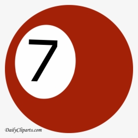 Number 7 Pool Ball Maroon Color Clipart Icon - Circle, HD Png Download, Transparent PNG