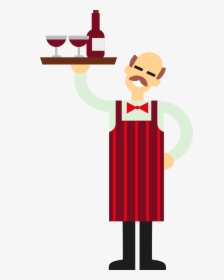 Transparent Waiter Icon Png - Clipart Of A Waiter, Png Download, Transparent PNG