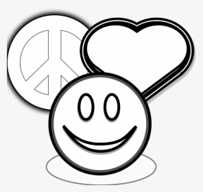 Black And White Love Clip Art - Peace Sign Design Coloring Pages, HD Png Download, Transparent PNG