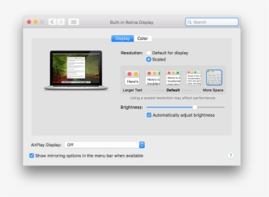 System Preferences - Displays - Mac Os Second Screen, HD Png Download, Transparent PNG