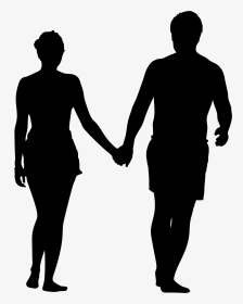 Silhouette Stock Photography Clip Art - Couple Holding Hands Silhouette Png, Transparent Png, Transparent PNG