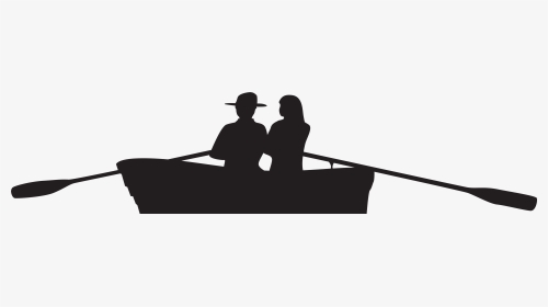 Transparent Sitting Silhouette Png - Couple On Boat Silhouette, Png Download, Transparent PNG