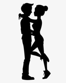 Silhouette Drawing Clip Art - Cute Couple Drawing Black, HD Png Download, Transparent PNG