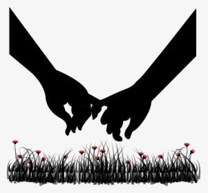 Romance Silhouette Holding Hands - Couple Holding Hands Vector, HD Png Download, Transparent PNG